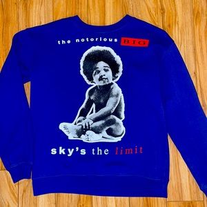 Vintage Notorious Big “Skys the limit” blue sweatshirt